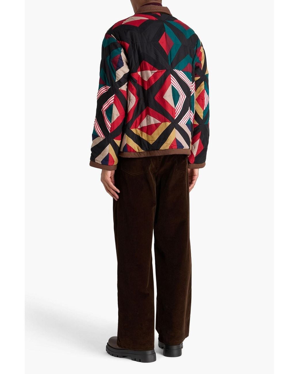 Bode Red Patchwork Cotton Jacket for men