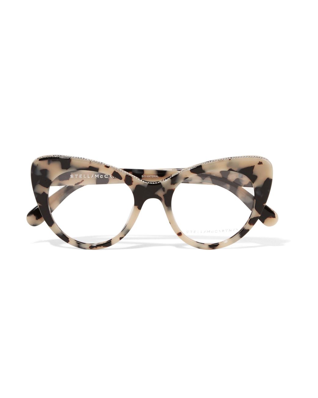 Stella Mccartney Chain Embellished Cat Eye Tortoiseshell Acetate Optical Glasses In Natural Lyst 