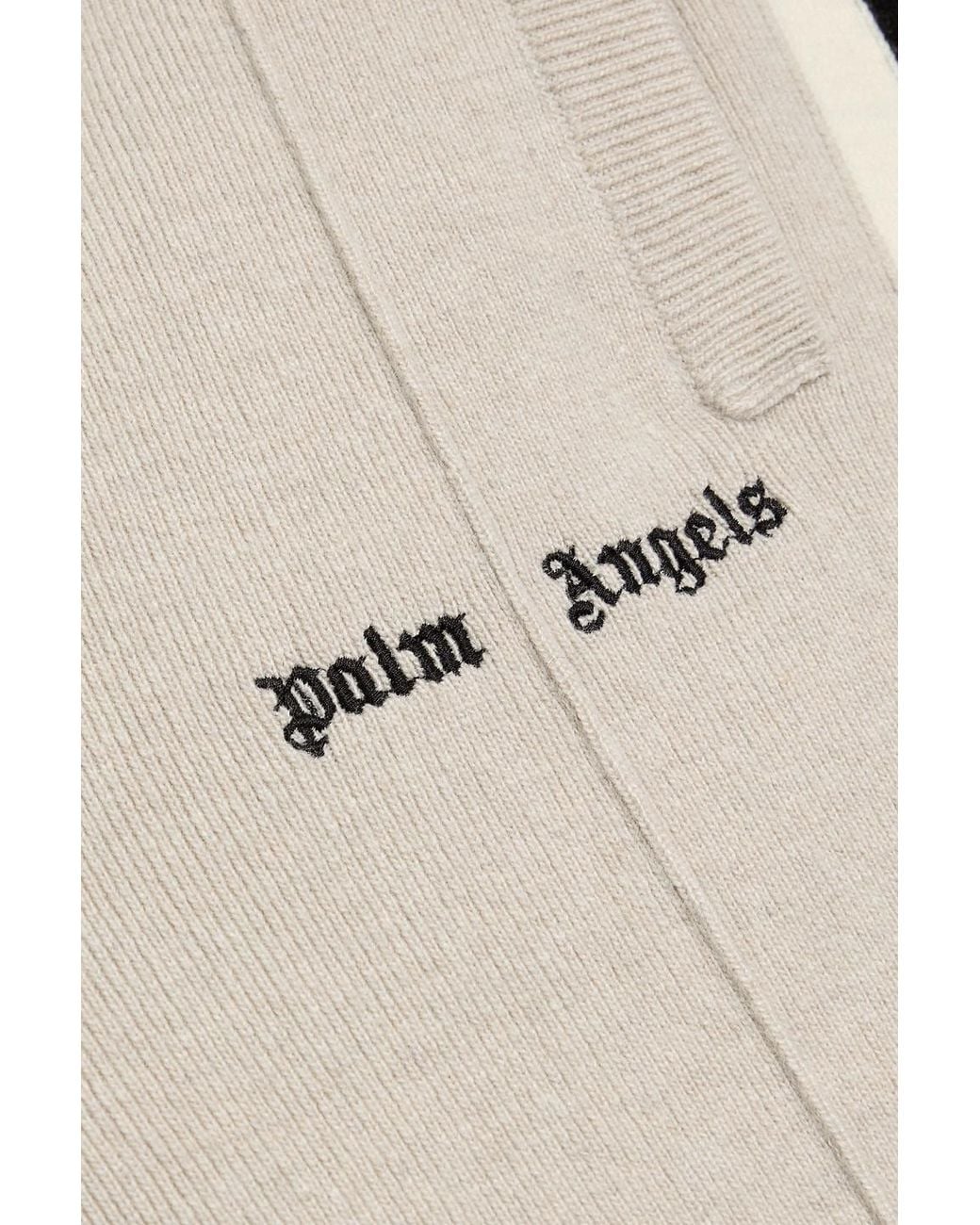 Palm Angels Natural Knitted Track Pants for men