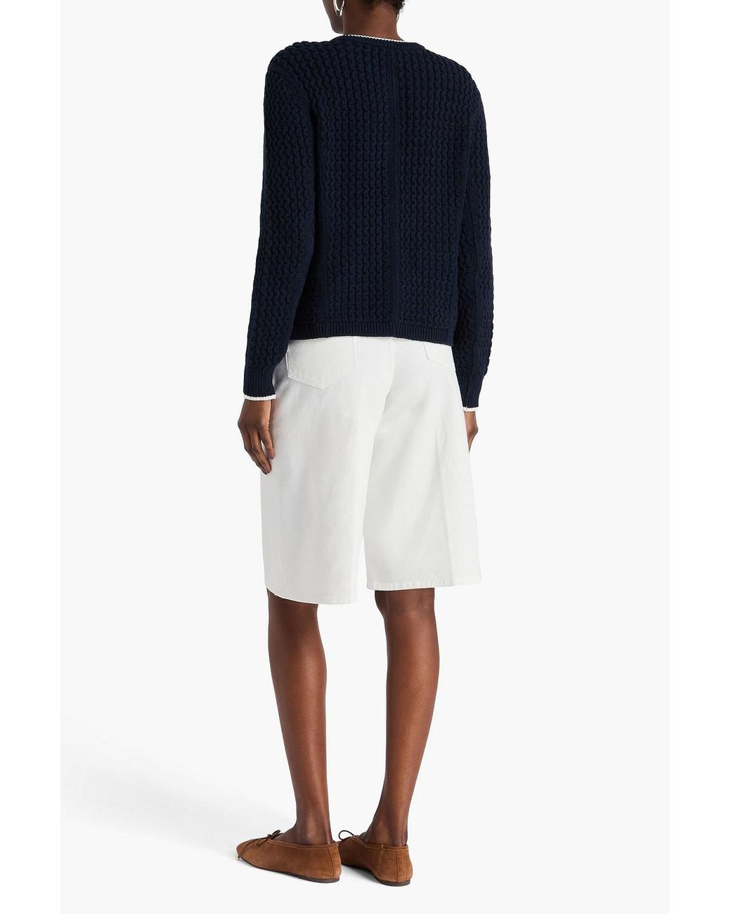 Rag & Bone Blue Daria Cable-Knit Cotton-Blend Cardigan
