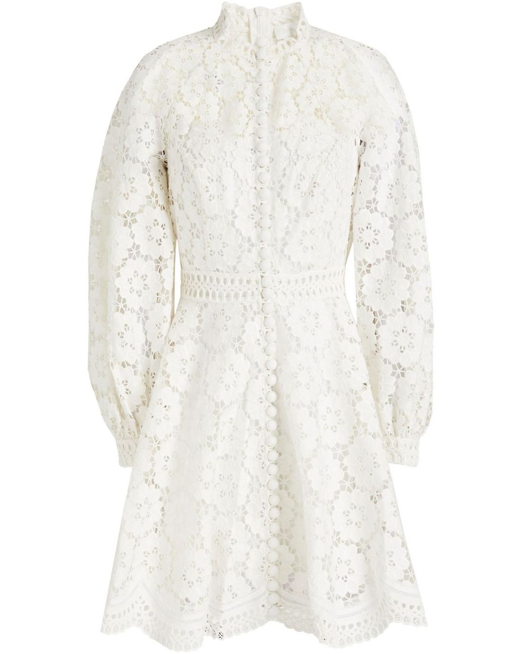 Zimmermann Linen And Cotton-blend Guipure Lace Mini Dress in