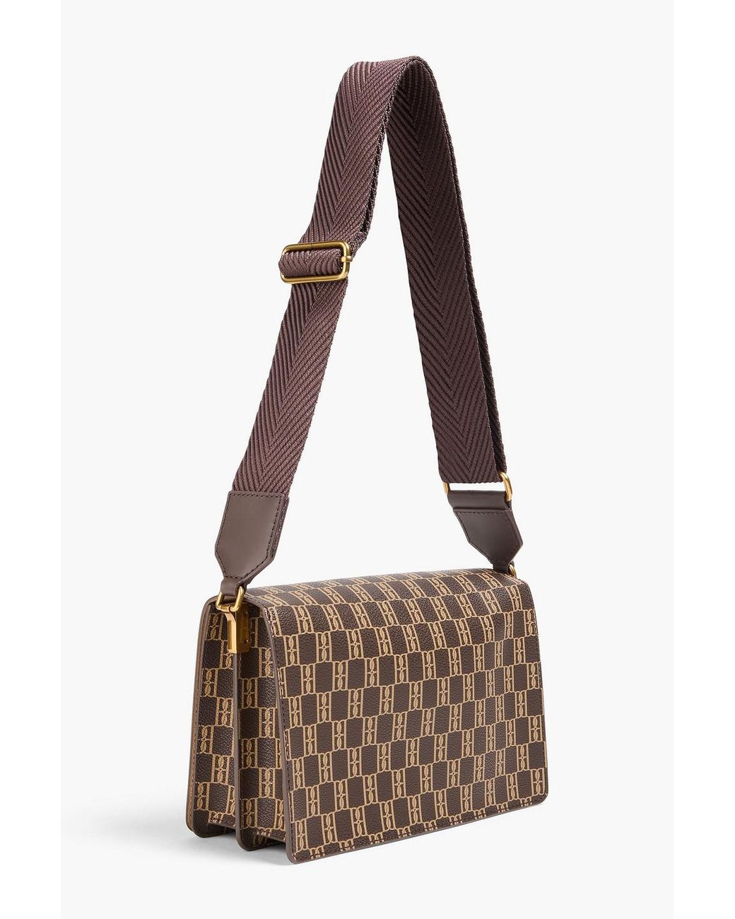 By Malene Birger Brown Loenna Printed Coated-Canvas Shoulder Bag