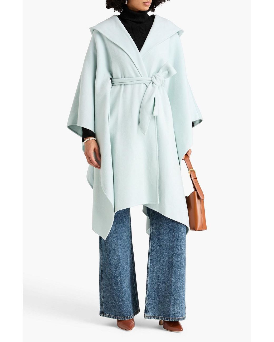 Zimmermann Wool-Blend Felt Hooded Cape in Blue | Lyst