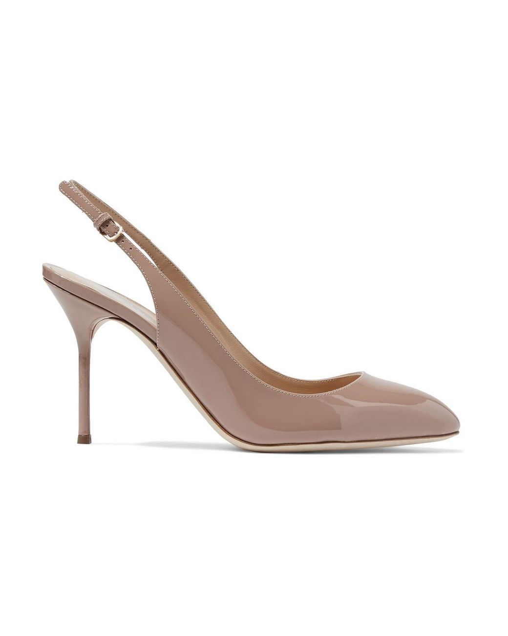 Sergio Rossi Patent-leather Slingback Pumps Neutral - Lyst