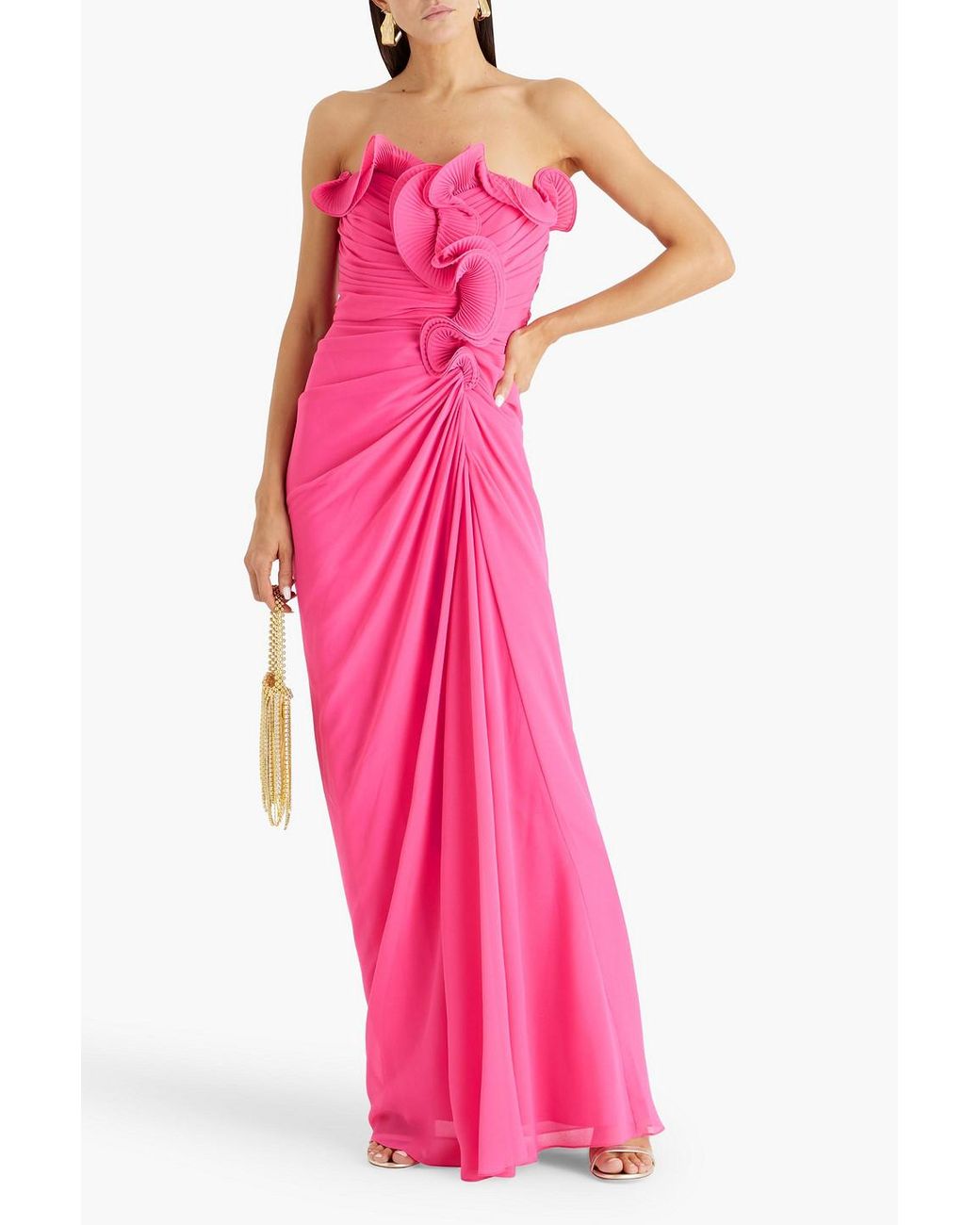 sachin and babi light blue dress Vicky Chiffon Frill Maxi Dress, Pink  Jolie Moi Retail