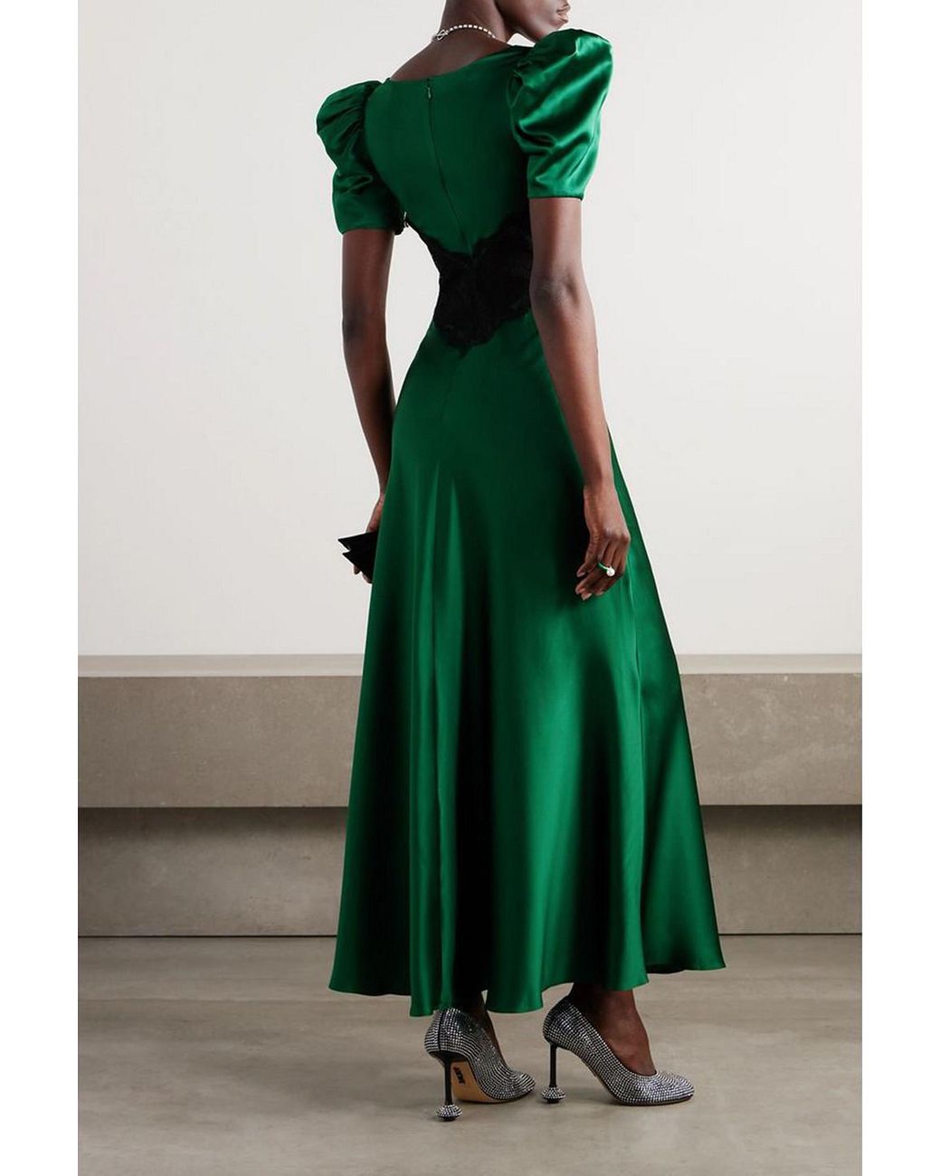 RODARTE ロダルテ ワンピース Lace-trimmed silk maxi 863774 Lace-trimmed silk maxi dress in black - Rodarte | Mytheresa