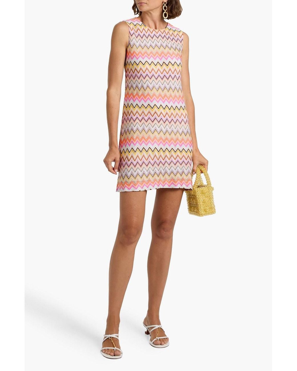 Missoni Yellow Crochet-Knit Mini Dress