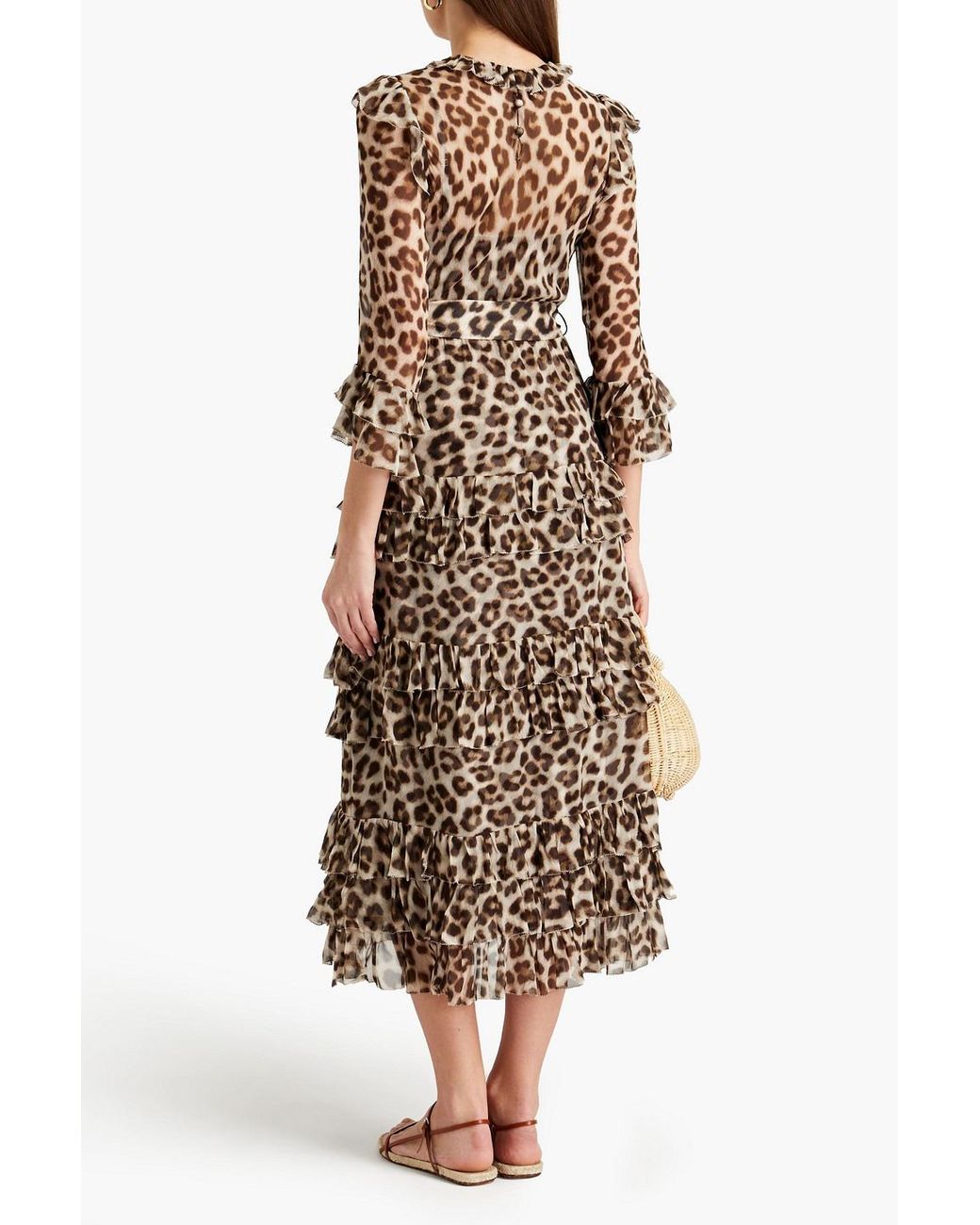 leopard-print midi dress