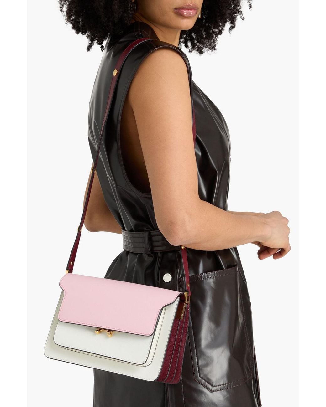 Marni Pink Trunk Leather Cross-Body Bag