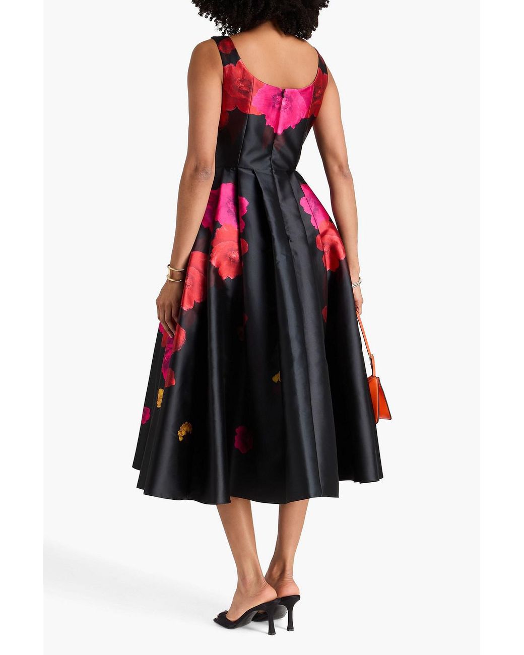 Erdem Violetta Floral-print Cotton-blend Mikado Midi Dress in Red | Lyst  Canada