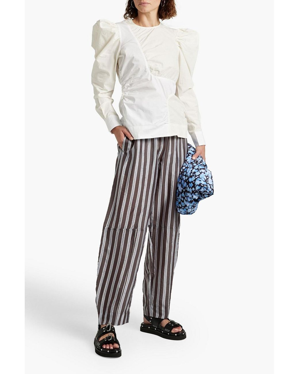 Stripe Jacquard Tapered Trousers