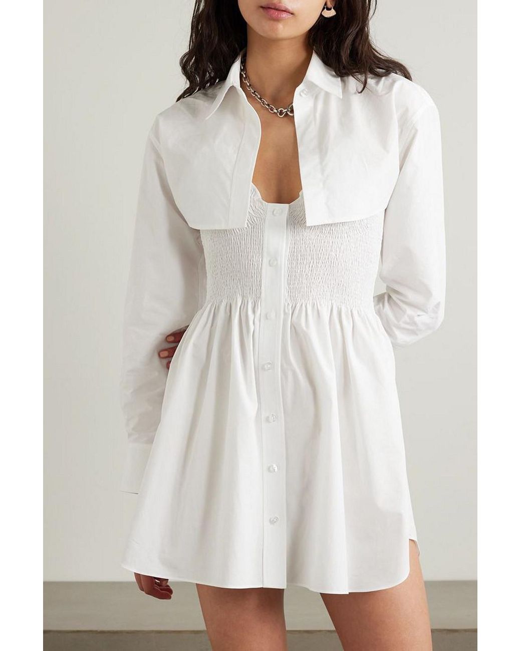 ワンピース Alexander Wang Poplin Mini Shirtdress ALEXANDER WANG Ruched cotton-poplin mini shirt dress | THE