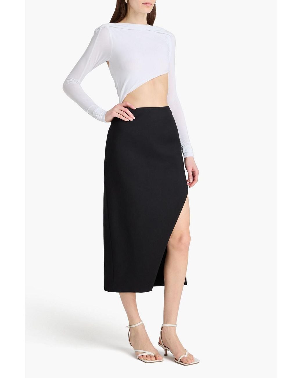 Jacquemus White Asymmetric Cutout Stretch-jersey Bodysuit