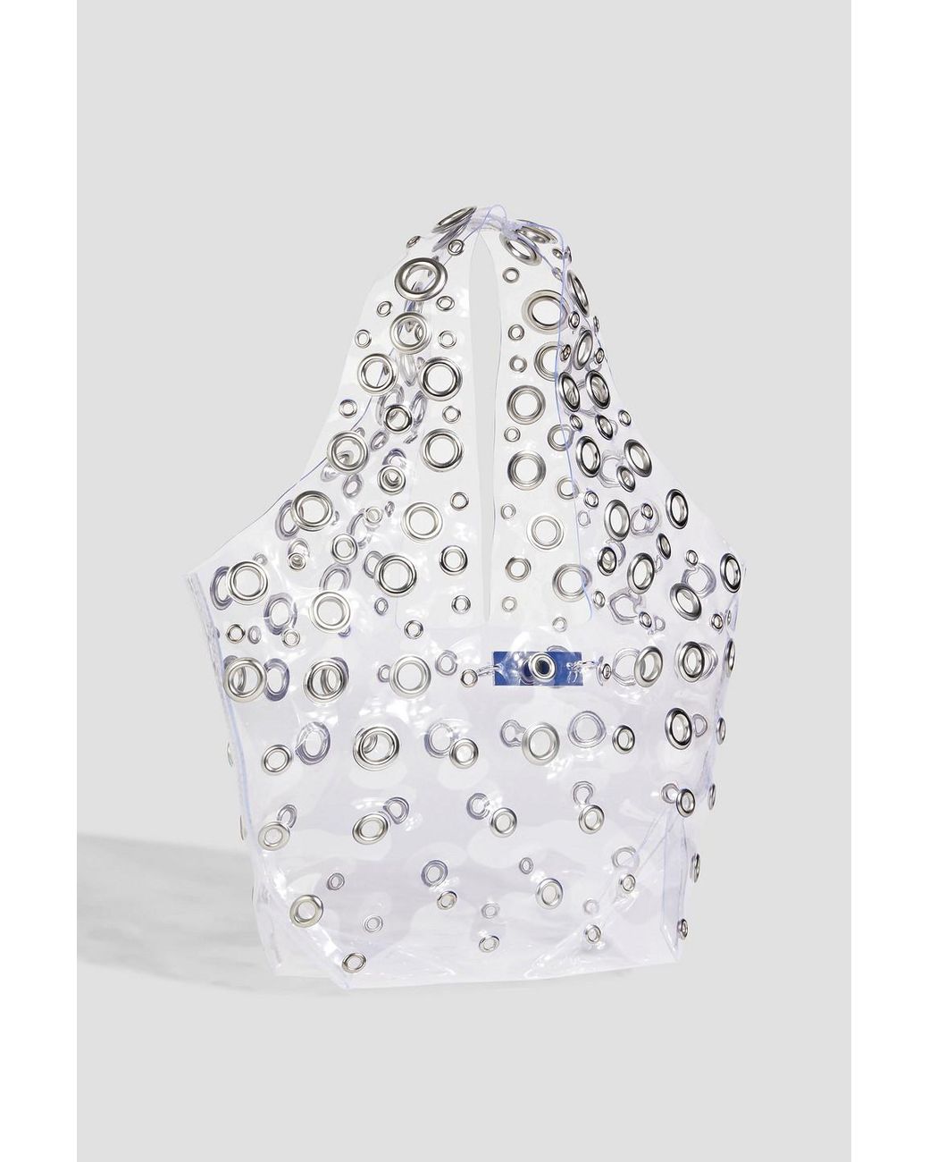 【PACO RABANNE】ミニ eyelet-embellished pvc トート rabanne-White-Mini-Eyelet-