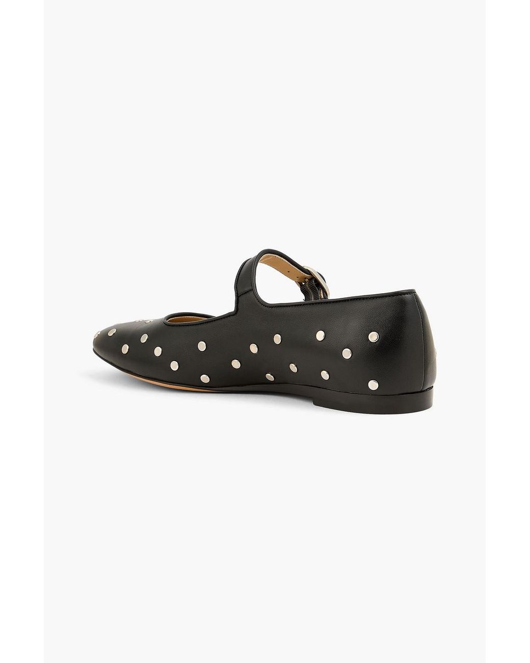 Le Monde Beryl Studded Leather Mary Jane Flats in Black | Lyst UK