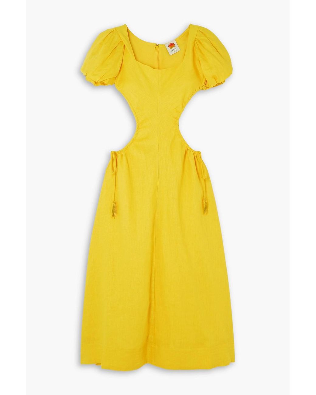 farm rio yellow linen dress FARM Rio Spring Awakening Yellow Maxi Dress - Exclusive