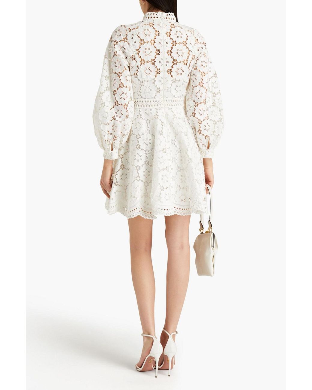 Zimmermann Linen And Cotton-blend Guipure Lace Mini Dress in