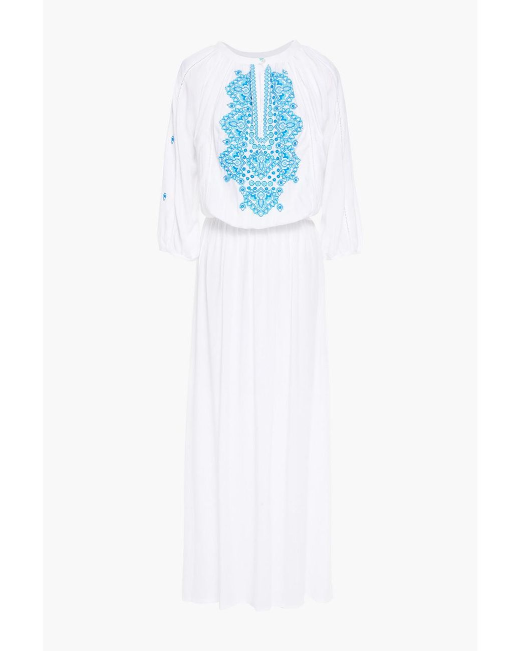 Melissa Odabash Synthetic Sienna Embroidered Woven Maxi Dress in White |  Lyst Australia