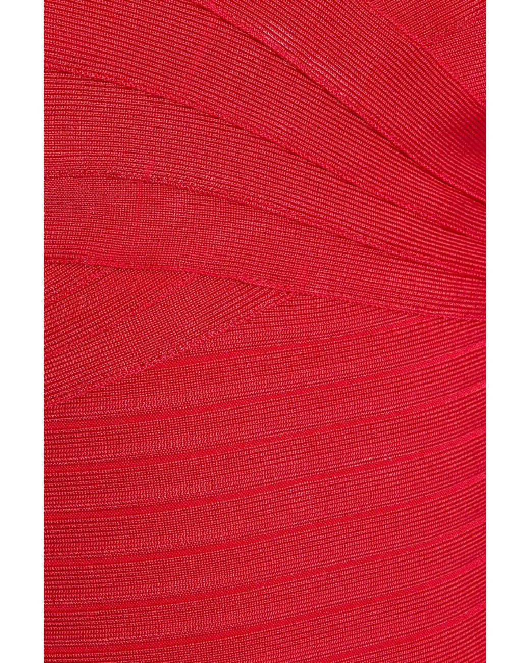 Herv Lger Herv Lger Sara Strapless Fluted Bandage Dress Red | Lyst