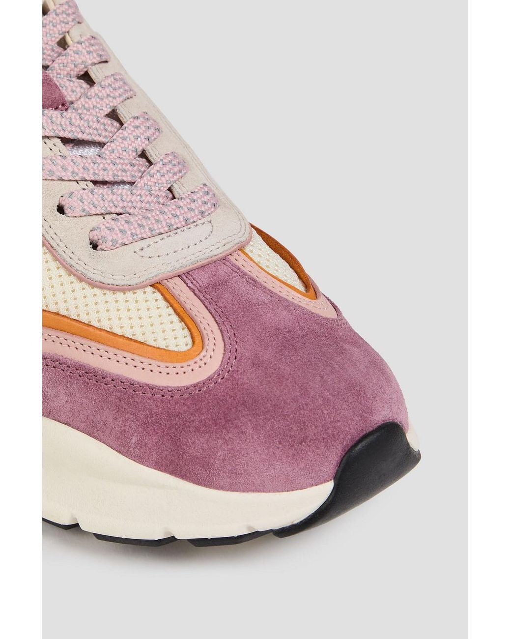 Tory Burch Pink Good Luck Mesh, Leather And Suede Sneakers