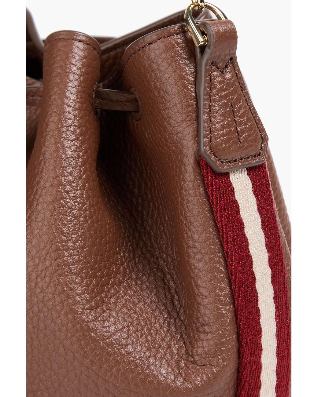 Bally Brown Adria Pebbled-Leather Bucket Bag