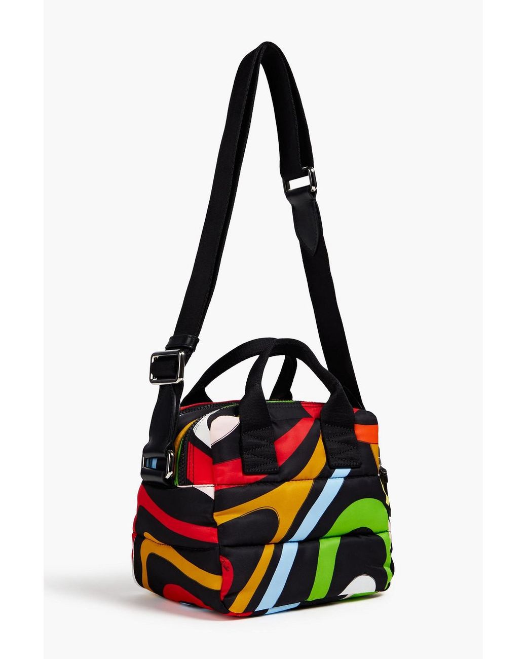 Emilio Pucci Red Quilted Printed Shell Camera Bag