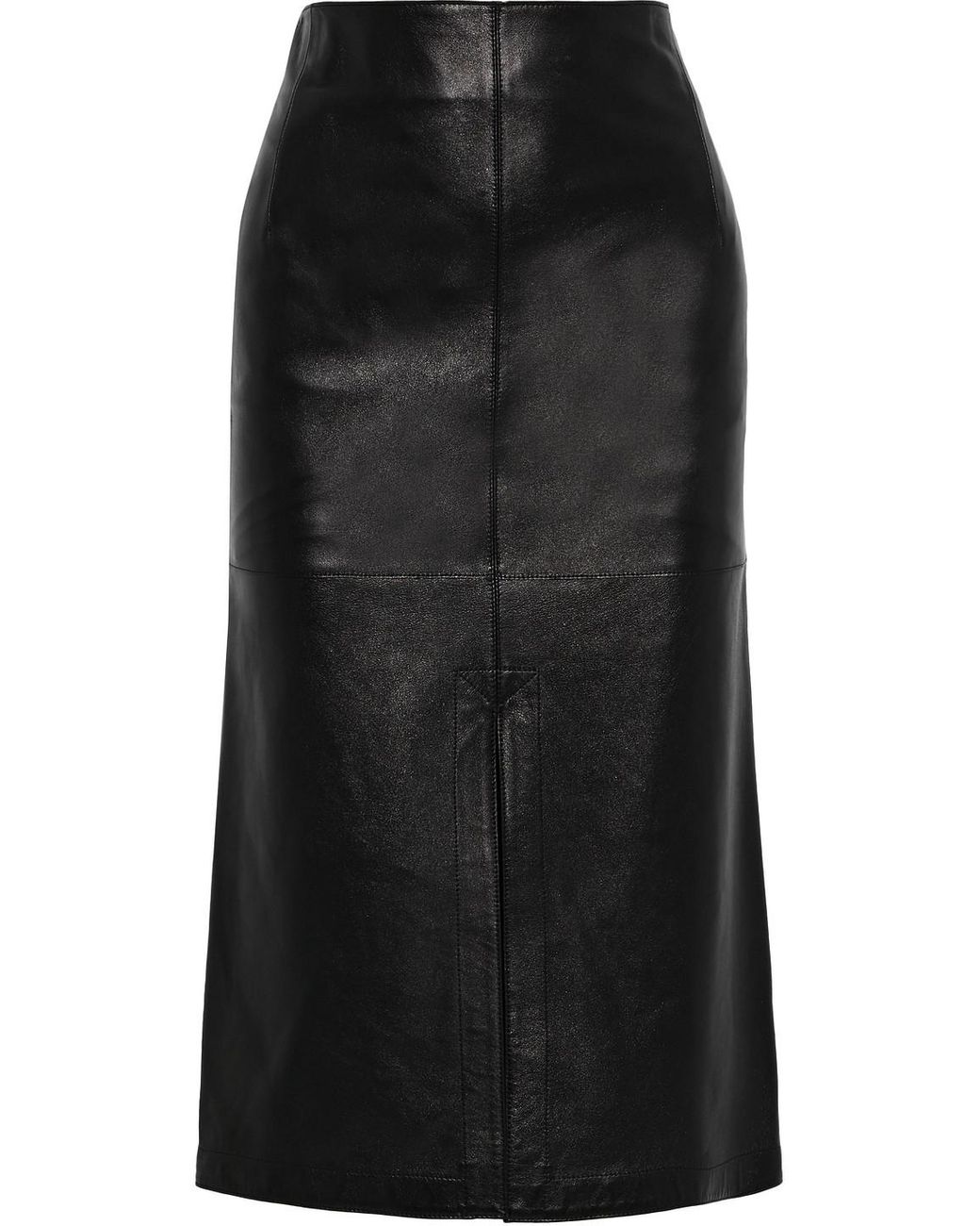 Victoria Beckham Leather Midi Skirt in Black - Lyst