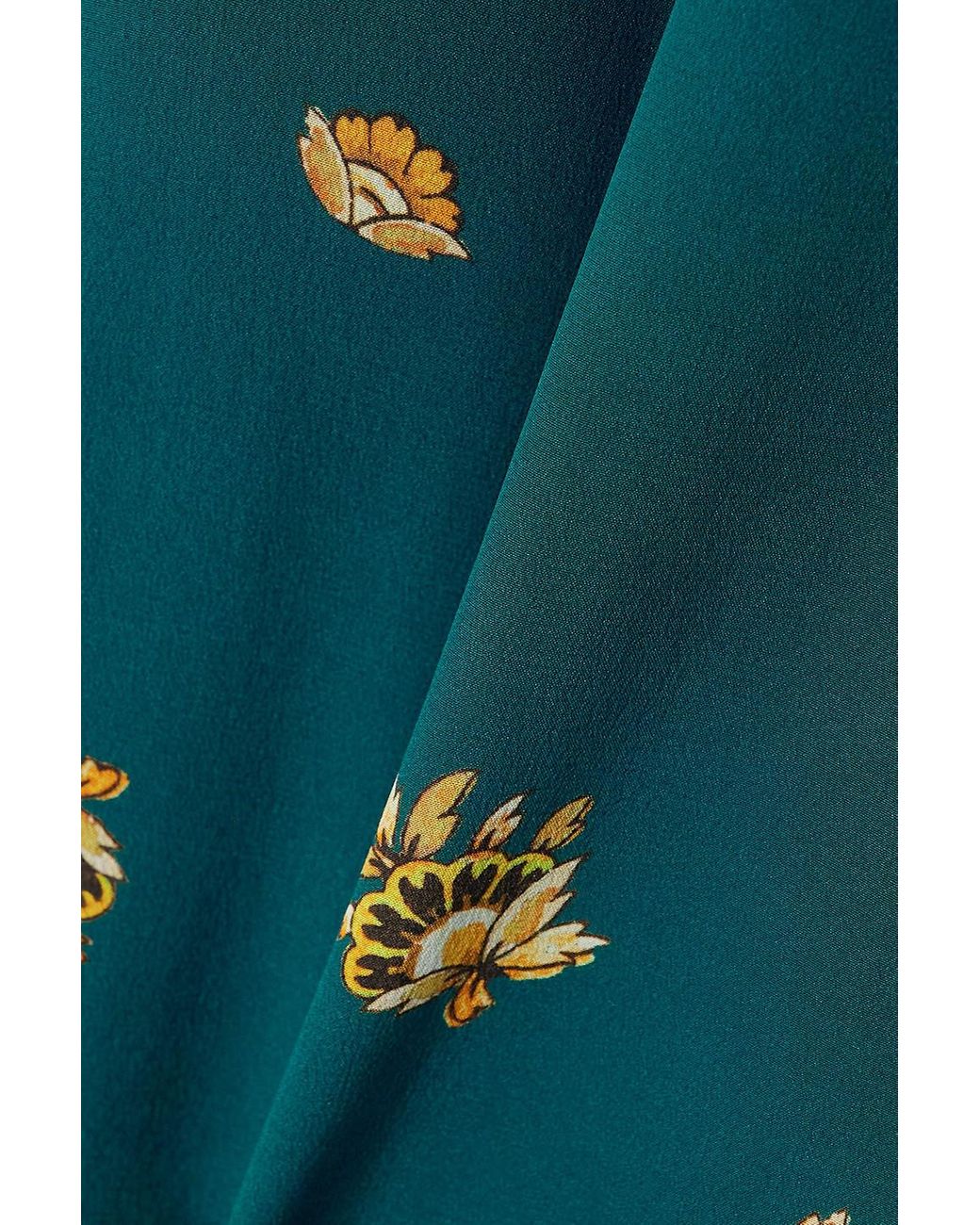 Etro Green Paisley-print Silk Crepe De Chine Straight-leg Pants