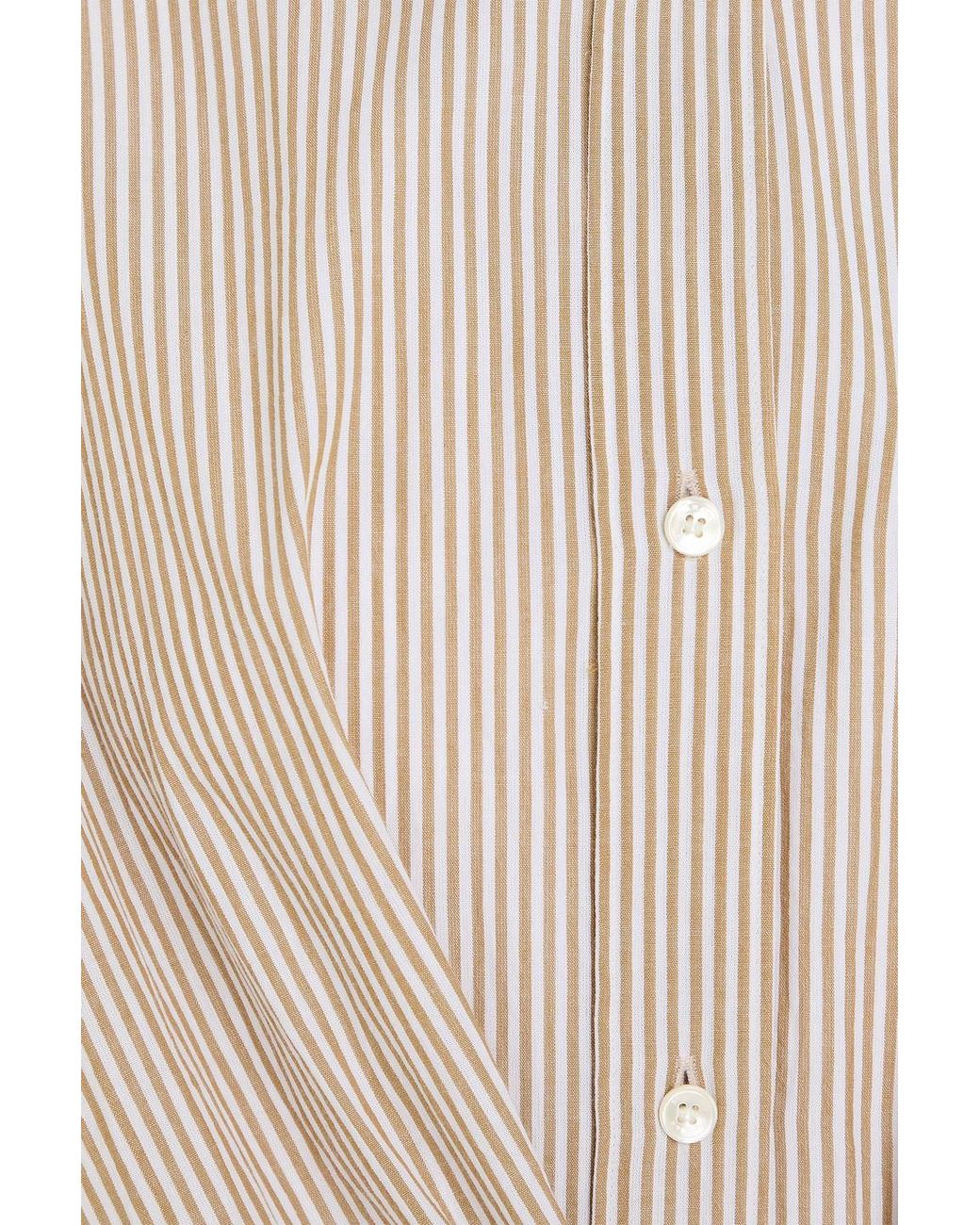 Isabel Marant Natural Striped Cotton-mousseline Shirt Dress