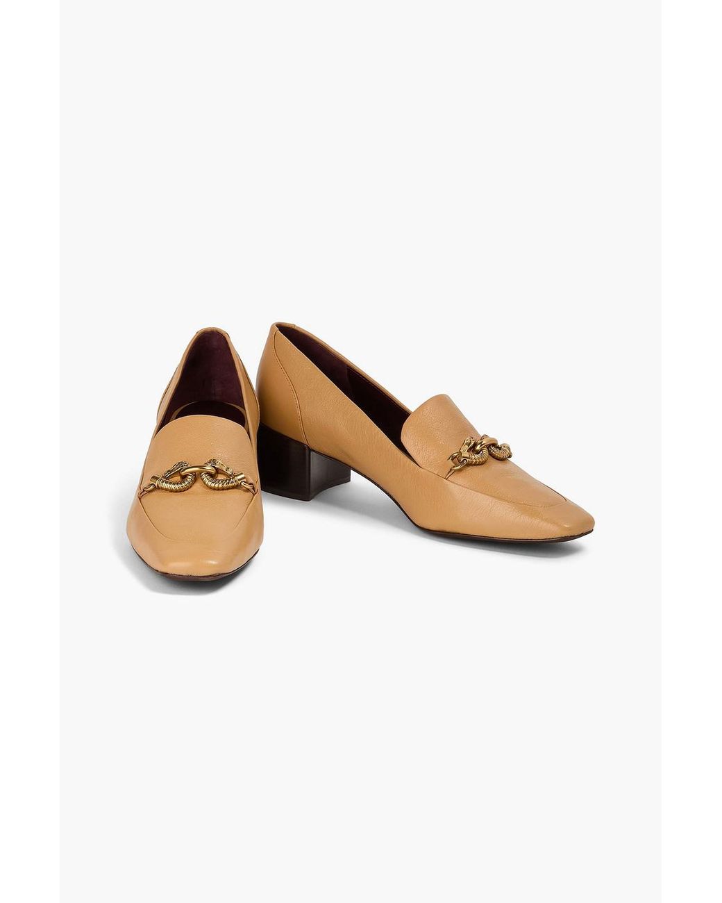 Tory Burch Natural Jessa Embellished Leather Pumps