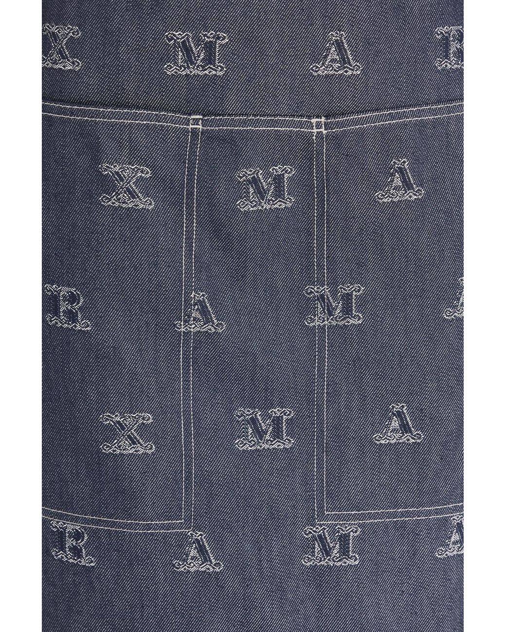 Max Mara Blue Zarelia Denim-Jacquard Mini Skirt