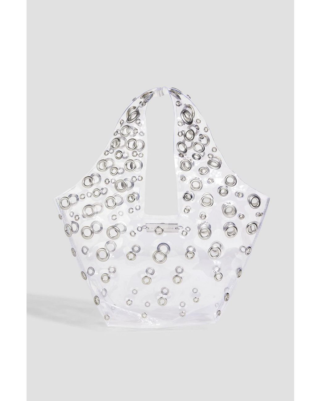 【PACO RABANNE】ミニ eyelet-embellished pvc トート rabanne-White-Mini-Eyelet-