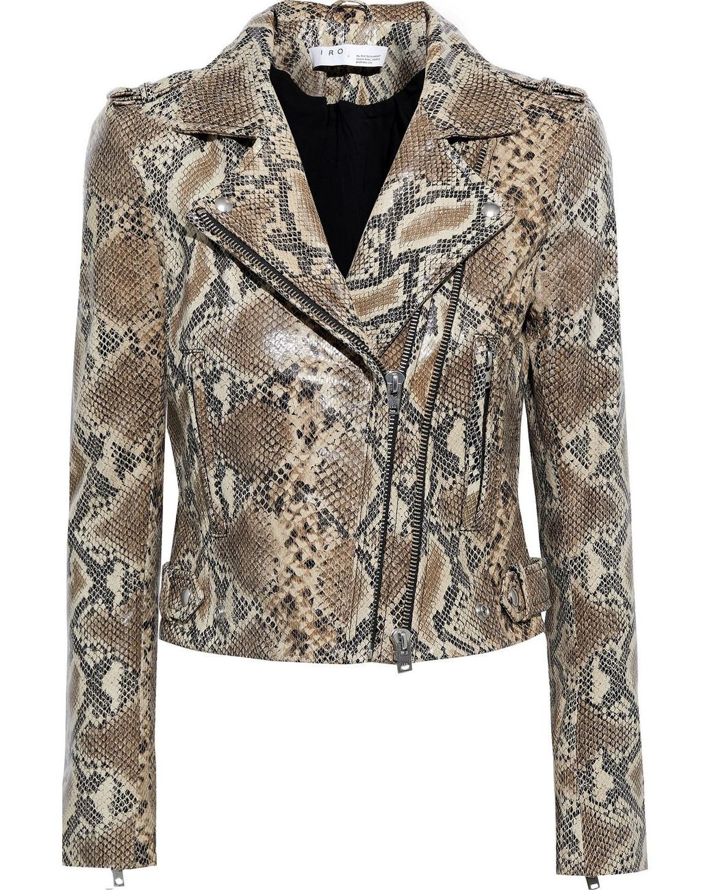 snake print biker jacket