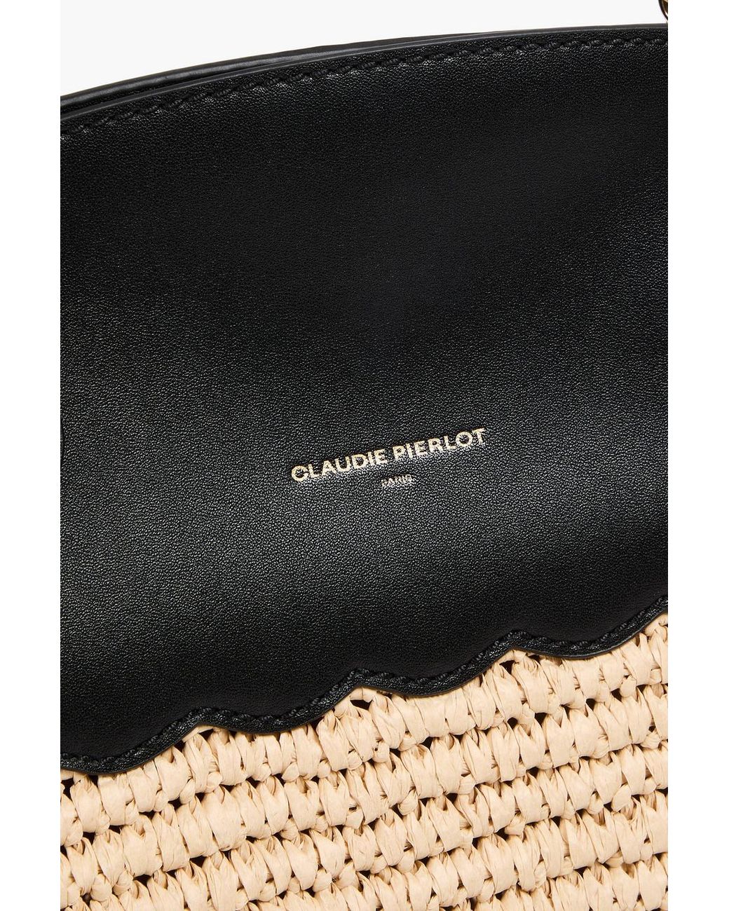 Claudie Pierlot Black Leather And Paper Tote