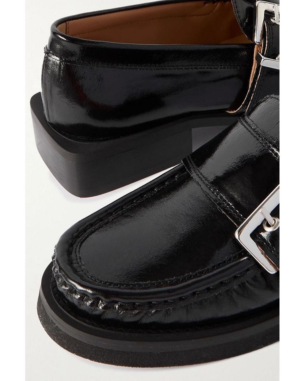Ganni Feminine Buckle Loafers in Black | Lyst