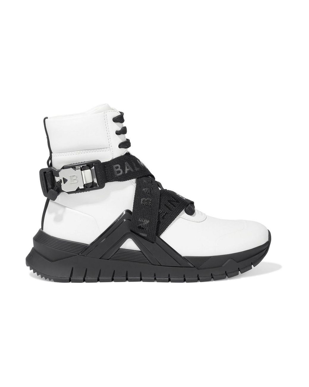 Balmain B Troop Leather High-top Sneakers in White | Lyst