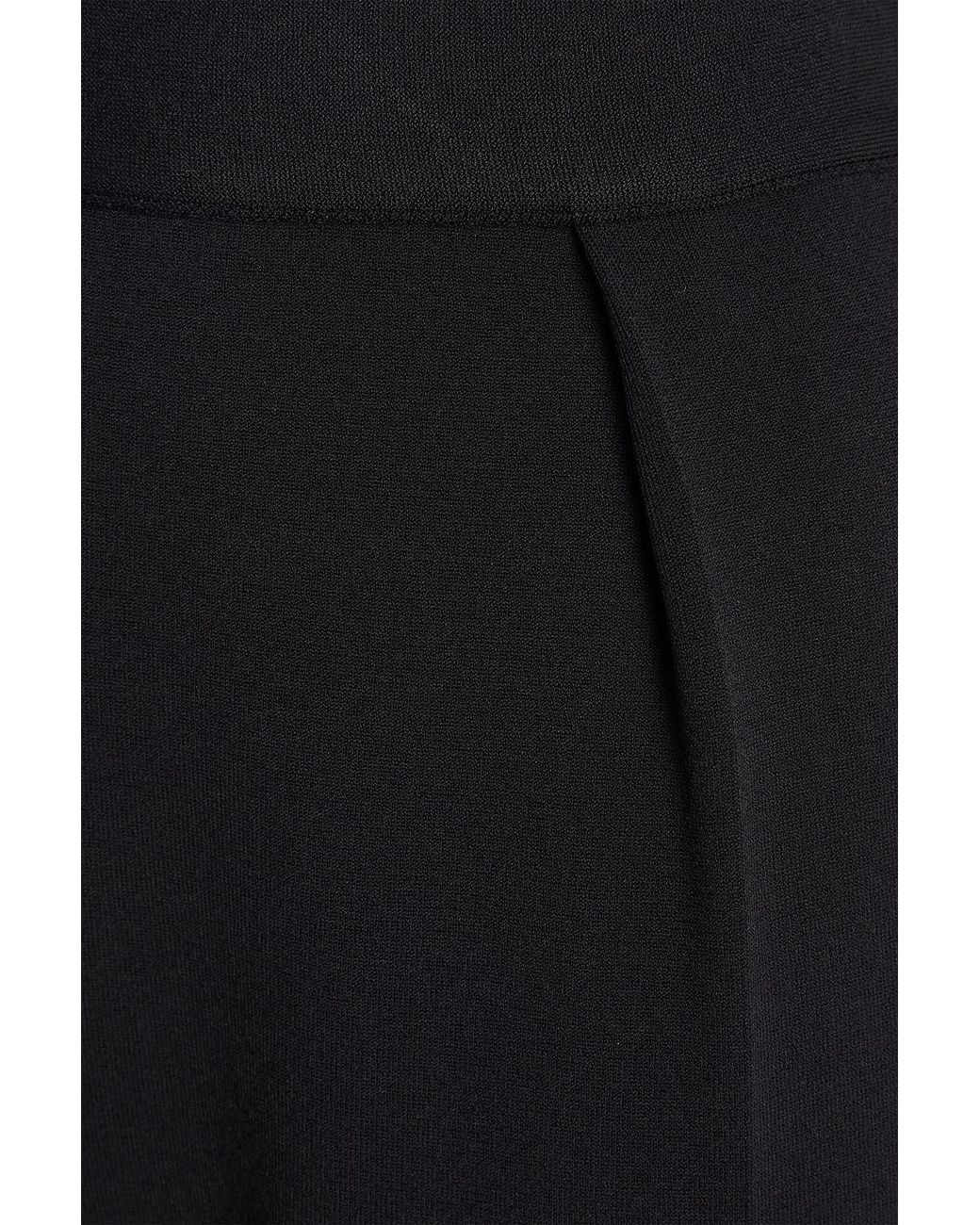 Jil Sander Black Pleated Stretch-Knit Wide-Leg Pants
