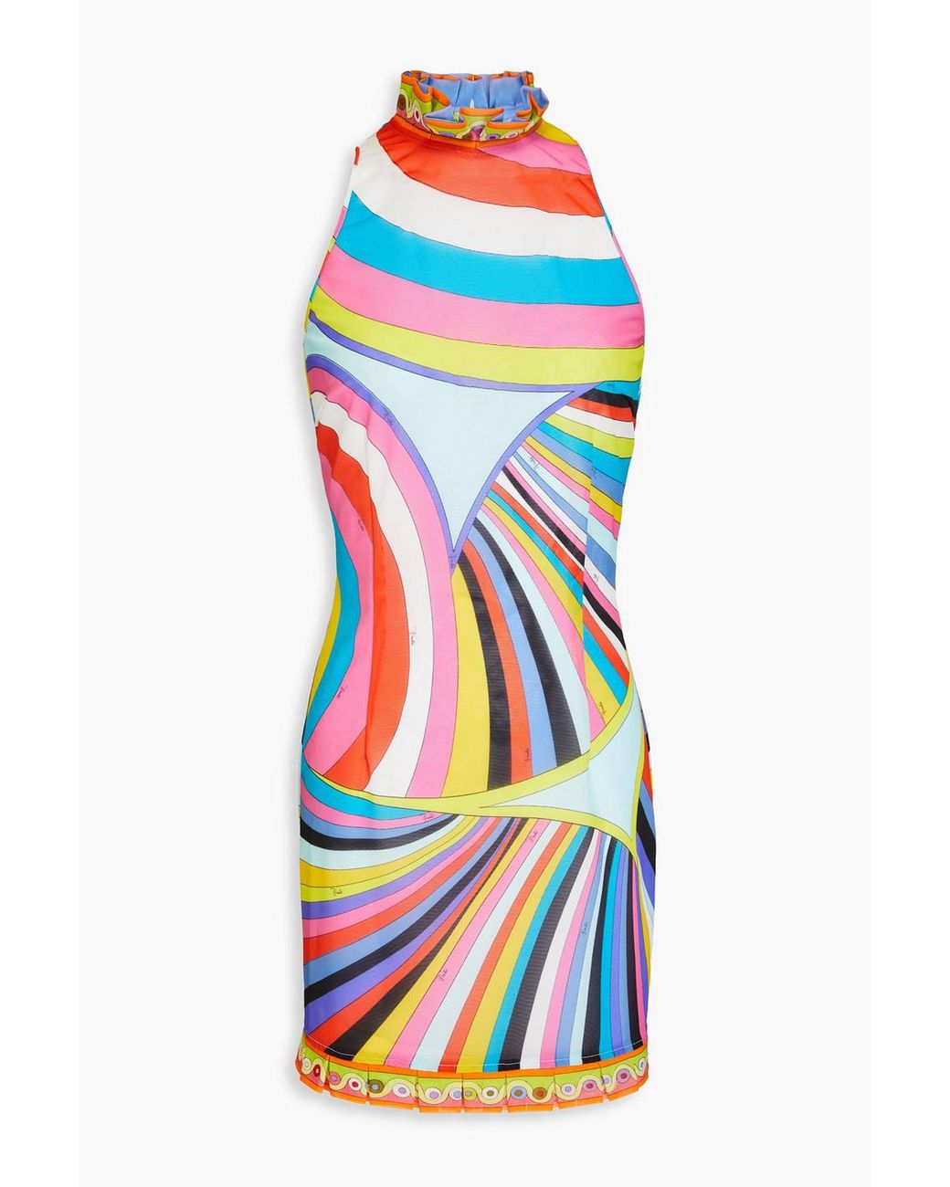 ワンピース EMILIO PUCCI Printed Twill And Stretch Mesh Mini Dress PUCCI Printed stretch-twill turtleneck mini dress | NET-A-PORTER