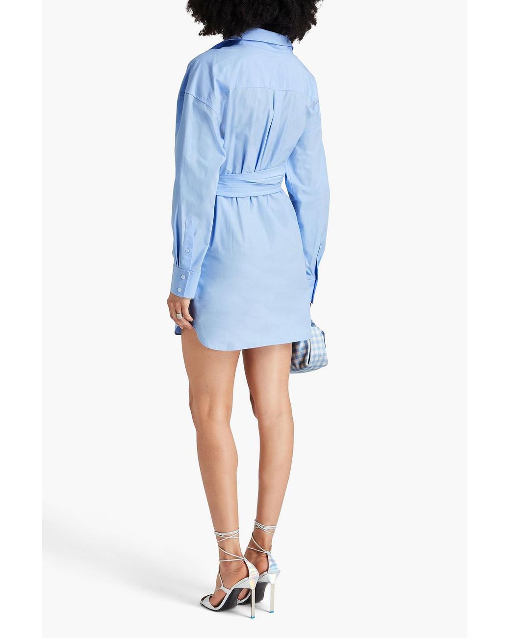 T By Alexander Wang Cotton-poplin Mini Shirt Dress in Blue