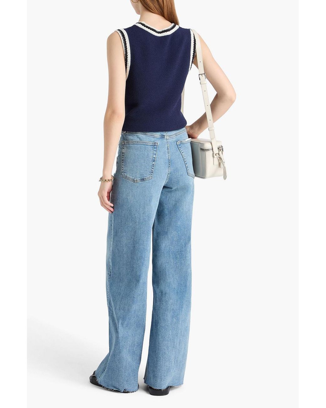 Rag & Bone Blue Sofie High-Rise Wide-Leg Jeans