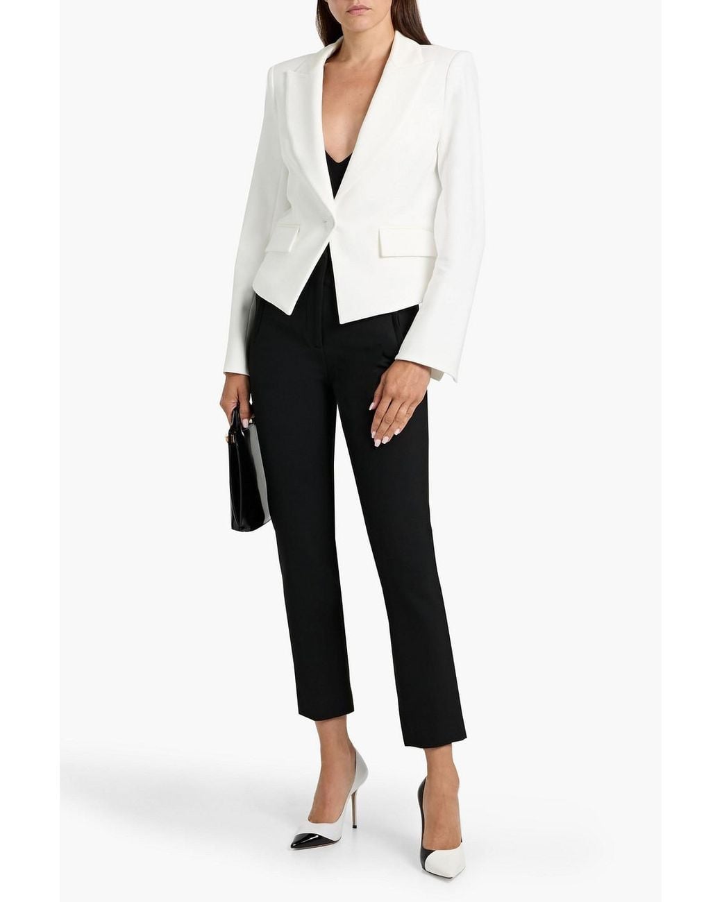 Veronica Beard Black Stila Crepe Slim-Leg Pants