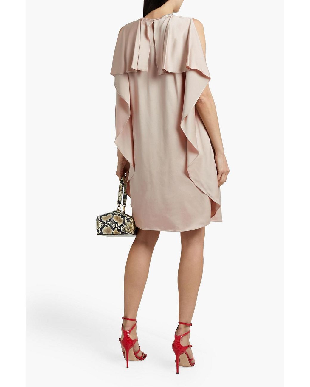 Stella McCartney Natural Mia Ruffle-Trimmed Satin Mini Dress