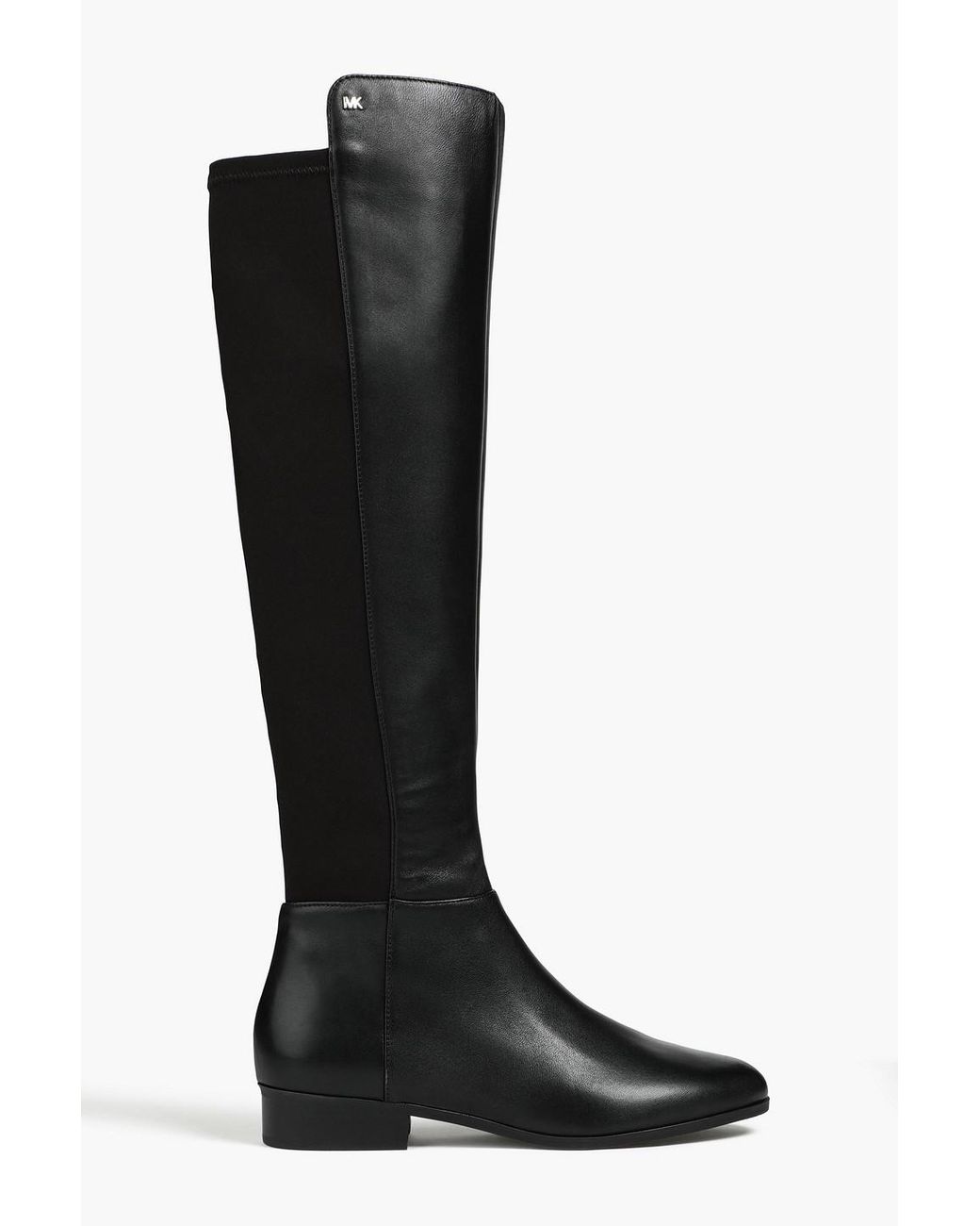 MICHAEL Michael Kors Bromley Scuba-paneled Leather Knee Boots in Black ...