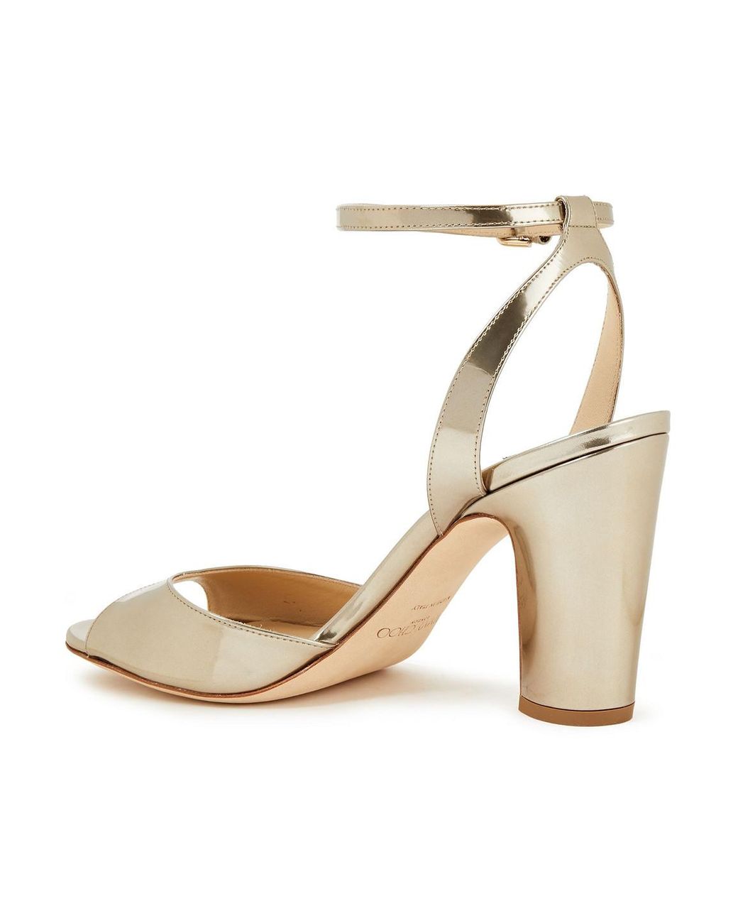 Jimmy Choo Miranda 85 Mirrored leather Sandals in Metallic Lyst