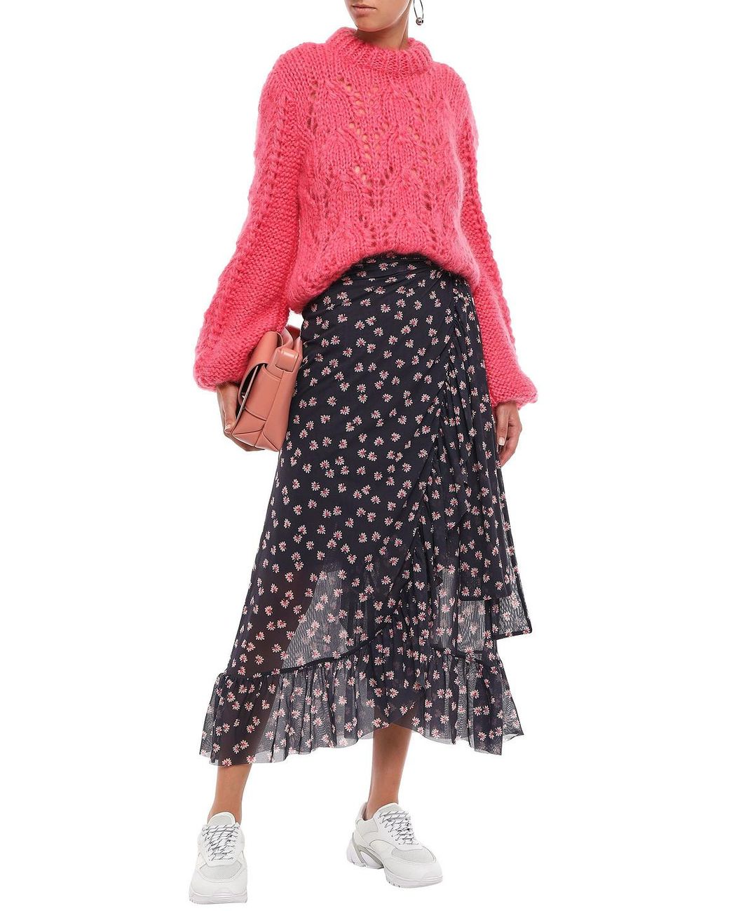 Ganni Julliard Mohair Hot Pink Sweater | Lyst