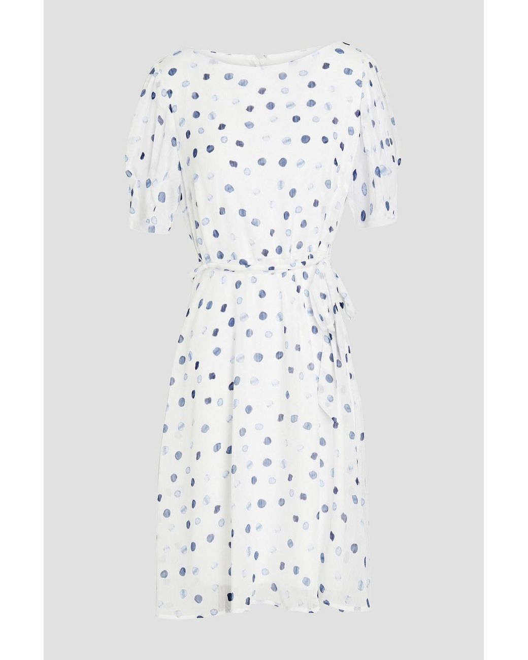 DKNY Belted Polkadot Mini Dress in White Lyst