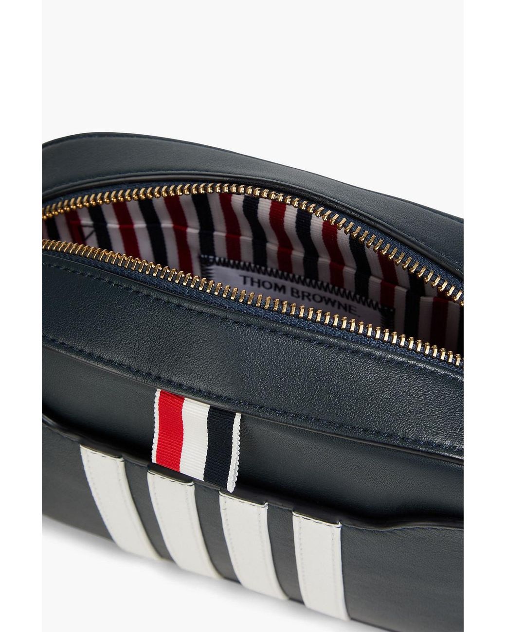 Thom Browne White Striped Leather Cross-body Bag