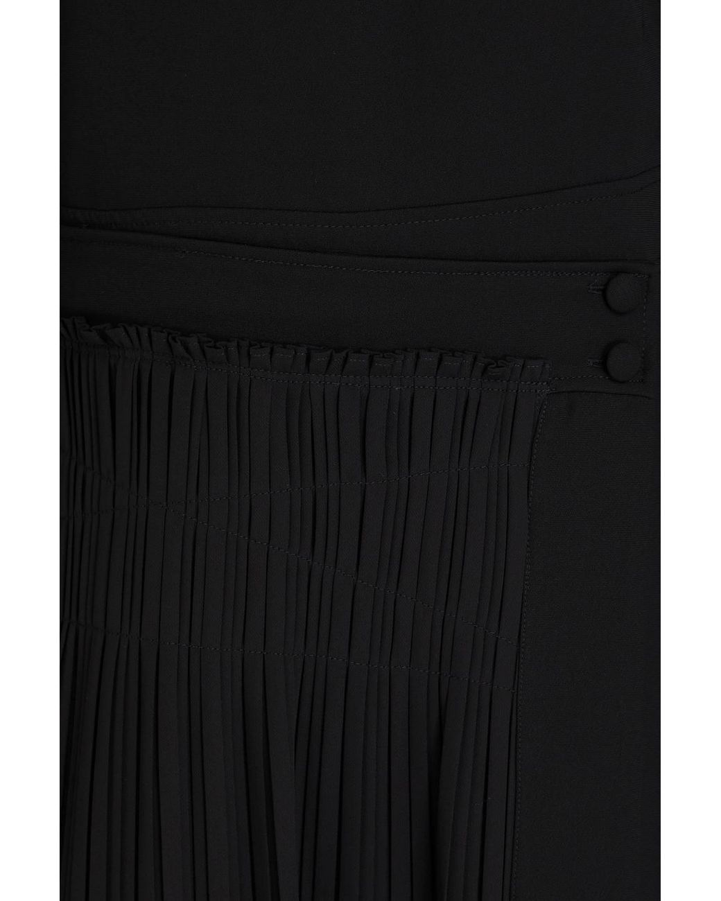 Jonathan Simkhai Black Zabelle Pleated Crepe And Georgette Mini Dress