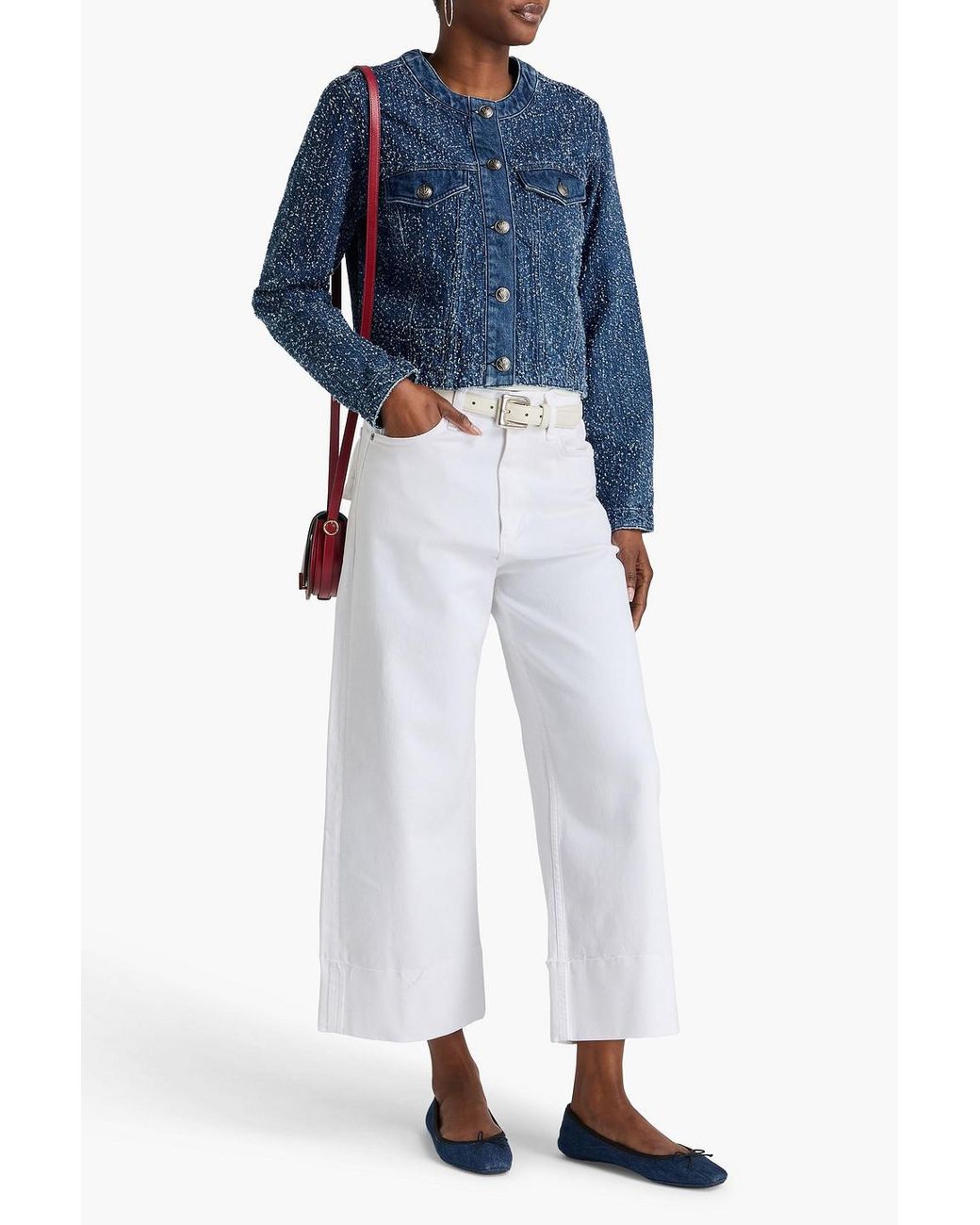 Rag & Bone Blue Cora Frayed Denim Jacket