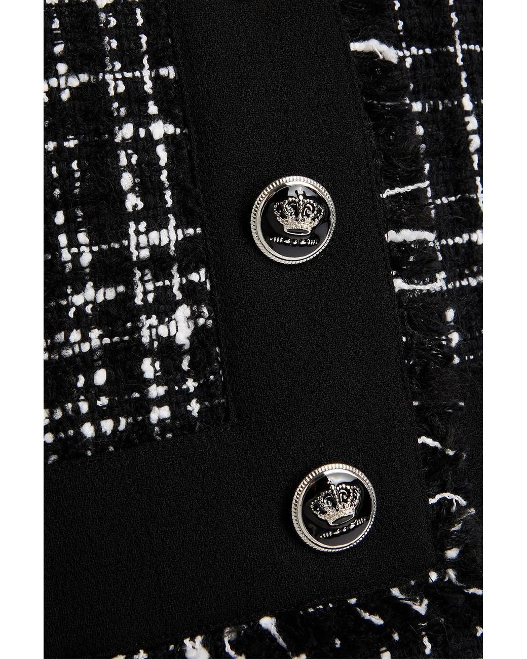 Robe Mini Dolce & Gabbana En Tweed Et Dentelle - Taille IT 40 / US 4 - Occasion Très Bon état - Sans Manches